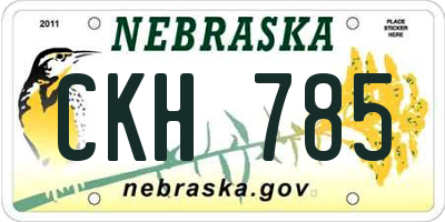 NE license plate CKH785