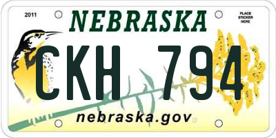 NE license plate CKH794