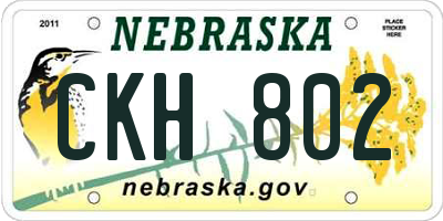 NE license plate CKH802