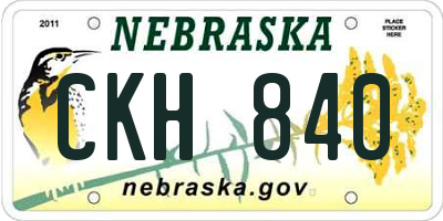 NE license plate CKH840