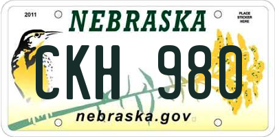 NE license plate CKH980