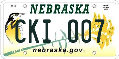 NE license plate CKI007