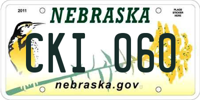 NE license plate CKI060