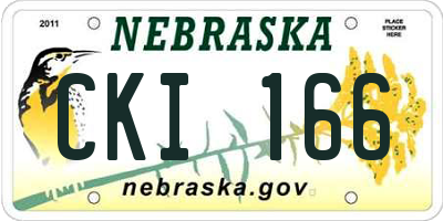 NE license plate CKI166