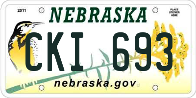 NE license plate CKI693