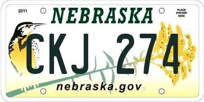 NE license plate CKJ274