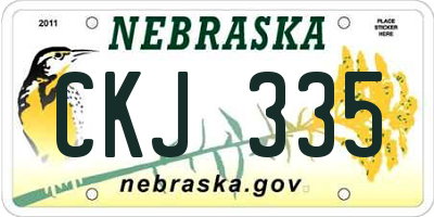 NE license plate CKJ335