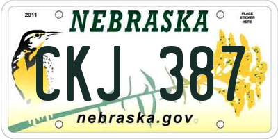 NE license plate CKJ387