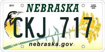 NE license plate CKJ717