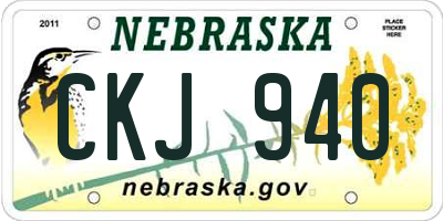 NE license plate CKJ940