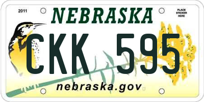 NE license plate CKK595