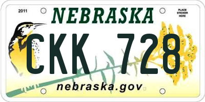 NE license plate CKK728