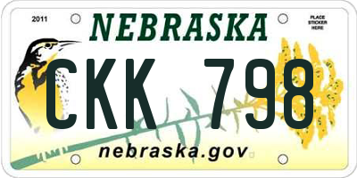 NE license plate CKK798