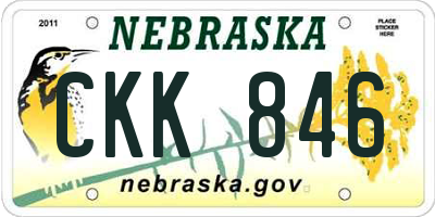 NE license plate CKK846