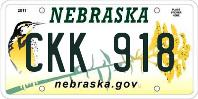 NE license plate CKK918