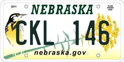NE license plate CKL146