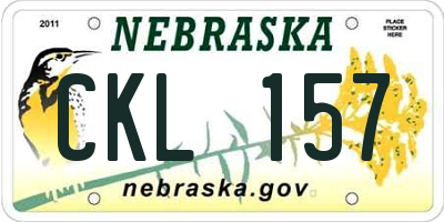 NE license plate CKL157