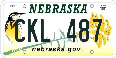 NE license plate CKL487