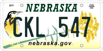 NE license plate CKL547