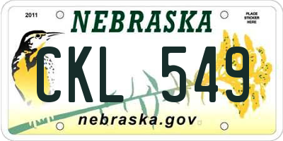 NE license plate CKL549