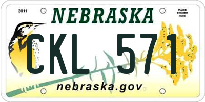 NE license plate CKL571