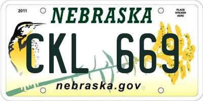 NE license plate CKL669