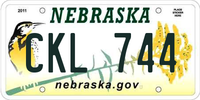 NE license plate CKL744