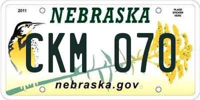 NE license plate CKM070
