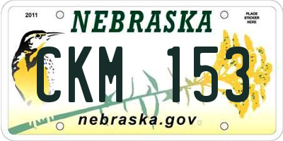 NE license plate CKM153