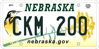 NE license plate CKM200