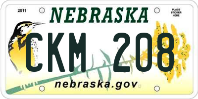 NE license plate CKM208