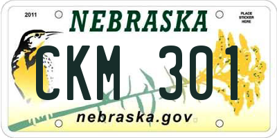 NE license plate CKM301