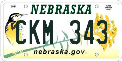 NE license plate CKM343