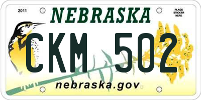 NE license plate CKM502