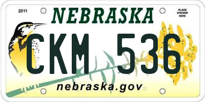 NE license plate CKM536