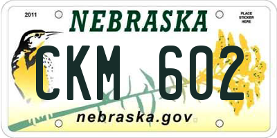 NE license plate CKM602