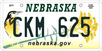 NE license plate CKM625