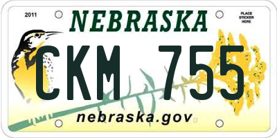 NE license plate CKM755