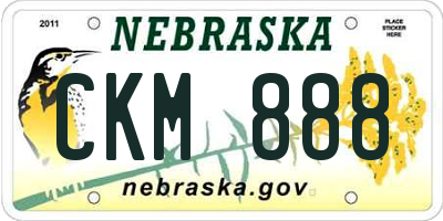 NE license plate CKM888