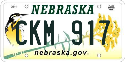 NE license plate CKM917