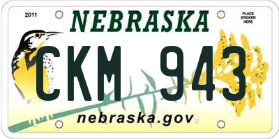 NE license plate CKM943