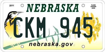 NE license plate CKM945