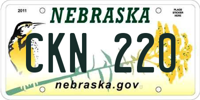 NE license plate CKN220