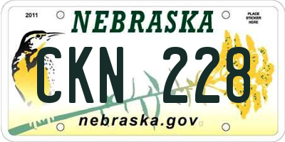 NE license plate CKN228