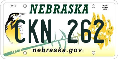 NE license plate CKN262