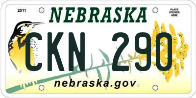 NE license plate CKN290