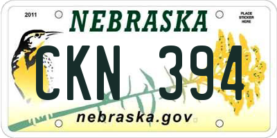 NE license plate CKN394