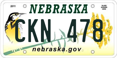 NE license plate CKN478