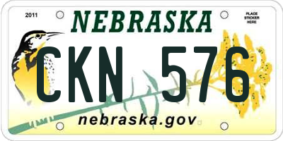 NE license plate CKN576