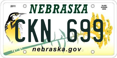 NE license plate CKN699